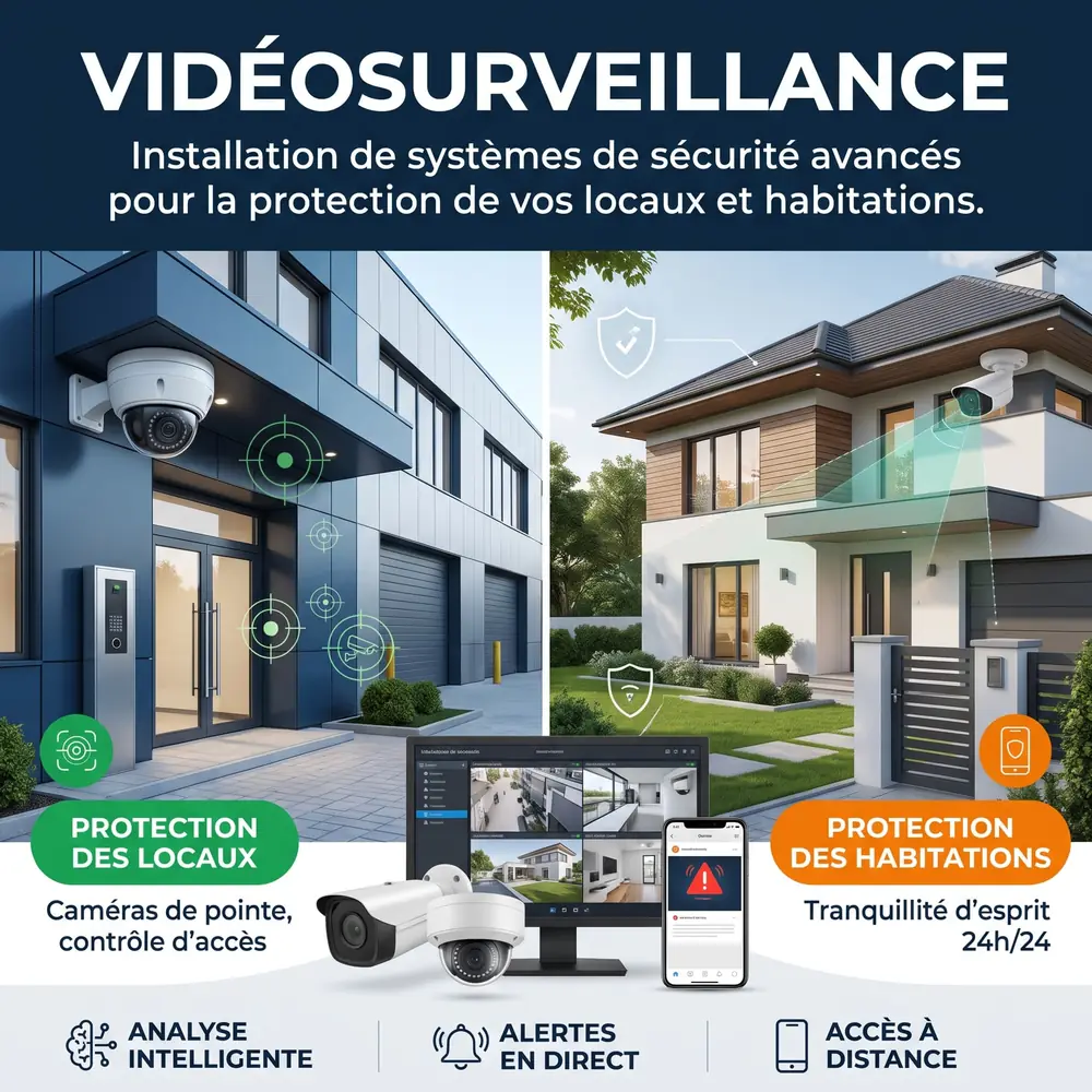 Caméra de vidéosurveillance sur une façade