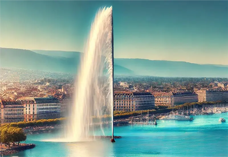 Geneva and the Jet d'Eau